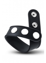 Черное эрекционное кольцо на кнопках - Blush Novelties - в Нижневартовске купить с доставкой