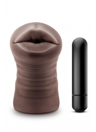 Коричневый мастурбатор-ротик Krystal Vibrating Masturbator - Blush Novelties - в Нижневартовске купить с доставкой