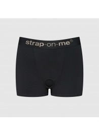 Черные трусики-боксеры для фиксации насадок Strap-on-me Harness Lingerie Allure - size M - Strap-on-me - купить с доставкой в Нижневартовске