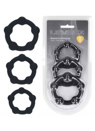 Набор из 3 эрекционных колец Beaded Silicone Cockring Set - Shots Media BV - в Нижневартовске купить с доставкой