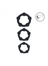 Набор из 3 эрекционных колец Beaded Silicone Cockring Set - Shots Media BV - в Нижневартовске купить с доставкой