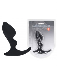 Черная анальная пробка для массажа простаты Double Ripple Silicone Prostate Massager - Shots Media BV - в Нижневартовске купить с доставкой
