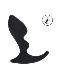 Черная анальная пробка для массажа простаты Double Ripple Silicone Prostate Massager - Shots Media BV - в Нижневартовске купить с доставкой
