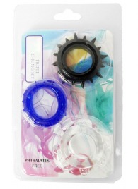 Набор из 3 эрекционных колец разного цвета и рельефа - Boys of Toys - в Нижневартовске купить с доставкой