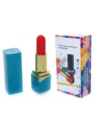 Голубой мини-вибратор в форме помады - Boys of Toys