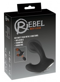 Черная анальная вибропробка с функцией расширения RC Butt Plug with 3 functions - Orion - в Нижневартовске купить с доставкой