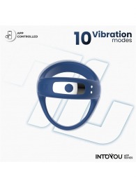 Синее интерактивное эрекционное виброкольцо Rank - Intoyou - в Нижневартовске купить с доставкой