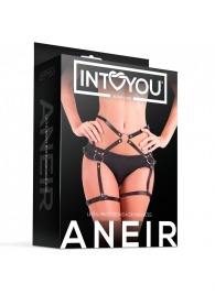 Черные стрепы на бёдра Aneir - Intoyou - купить с доставкой в Нижневартовске