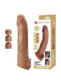 Карамельный фаллоудлинитель с подхватом мошонки Silas - 26 см. - Baile - в Нижневартовске купить с доставкой