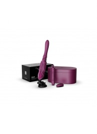 Фиолетовая секс-машина с функцией нагрева, насадками и присоской Sesh - Zalo - купить с доставкой в Нижневартовске