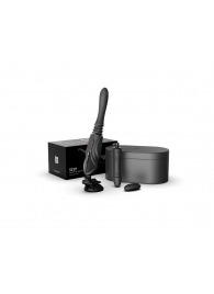 Черная секс-машина с функцией нагрева, насадками и присоской Sesh - Zalo - купить с доставкой в Нижневартовске