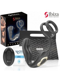 Черная анальная пробка с вращением и эрекционными кольцами - Ibiza - в Нижневартовске купить с доставкой