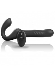 Черный безремневой страпон с вибрацией и возвратно-поступательными движениями - 24 см. - Ibiza - купить с доставкой в Нижневартовске