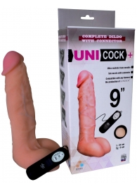 Фаллическая насадка Харнесс UNICOCK 9  с вибрацией - 24 см. - LOVETOY (А-Полимер) - купить с доставкой в Нижневартовске