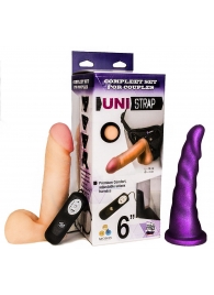 Вибрострапон с двумя насадками UniStrap - 18 и 18 см. - LOVETOY (А-Полимер) - купить с доставкой в Нижневартовске