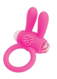 Розовое эрекционное виброкольцо A-toys с ушками - A-toys - в Нижневартовске купить с доставкой