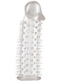 Прозрачная насадка на половой член с закрытой головкой и шипами - 12,5 см. - Toyfa Basic - в Нижневартовске купить с доставкой