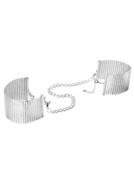 Серебристые наручники-браслеты Desir Metallique Handcuffs - Bijoux Indiscrets - купить с доставкой в Нижневартовске
