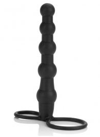 Насадка на пенис для двойного проникновения Silicone Beaded Double Rider - 14 см. - California Exotic Novelties - в Нижневартовске купить с доставкой