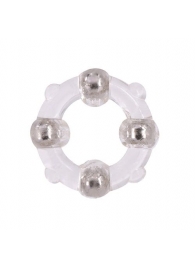 Эрекционное кольцо с 4 бусинами MENZSTUFF STUD RING CLEAR - Dream Toys - в Нижневартовске купить с доставкой