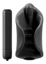 Чёрный мастурбатор Vibrating Silicone Stimulator с вибрацией - Pipedream - в Нижневартовске купить с доставкой