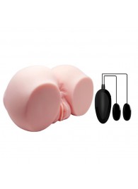 Телесный мастурбатор с двумя любовными тоннелями и вибрацией - Baile - в Нижневартовске купить с доставкой