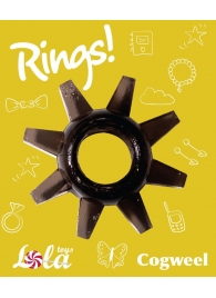 Чёрное эрекционное кольцо Rings Cogweel - Lola Games - в Нижневартовске купить с доставкой