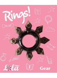 Чёрное эрекционное кольцо Rings Gear - Lola Games - в Нижневартовске купить с доставкой