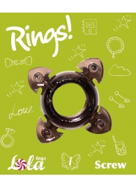 Чёрное эрекционное кольцо Rings Screw - Lola Games - в Нижневартовске купить с доставкой