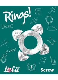 Прозрачное эрекционное кольцо Rings Screw - Lola Games - в Нижневартовске купить с доставкой