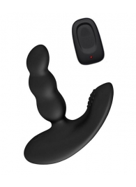 Черный силиконовый стимулятор простаты Levett Nitoc с пультом ДУ - Levett - в Нижневартовске купить с доставкой