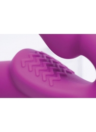 Ярко-розовый безремневой вибрострапон Evoke Vibrating Strapless Silicone Strap-on Dildo - XR Brands - купить с доставкой в Нижневартовске