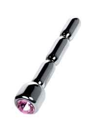 Серебристый уретральный плаг со стразом - 7 см. - ToyFa - купить с доставкой в Нижневартовске