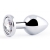 Серебристая анальная пробка с прозрачным стразом - 7,2 см. - Anal Jewelry Plug - купить с доставкой в Нижневартовске