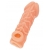 Телесная закрытая насадка с венками Cock Sleeve Size M - 15,6 см. - KOKOS - в Нижневартовске купить с доставкой