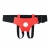 Красные кожаные трусики для страпона - БДСМ Арсенал - купить с доставкой в Нижневартовске