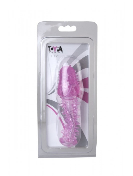 Закрытая насадка розового цвета с шипами и точками - 13,5 см. - Toyfa Basic - в Нижневартовске купить с доставкой