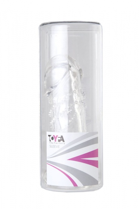 Прозрачная гелевая насадка с клиторальным отростком - 13 см. - Toyfa Basic - в Нижневартовске купить с доставкой
