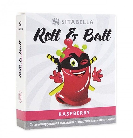 Стимулирующий презерватив-насадка Roll   Ball Raspberry - Sitabella - купить с доставкой в Нижневартовске