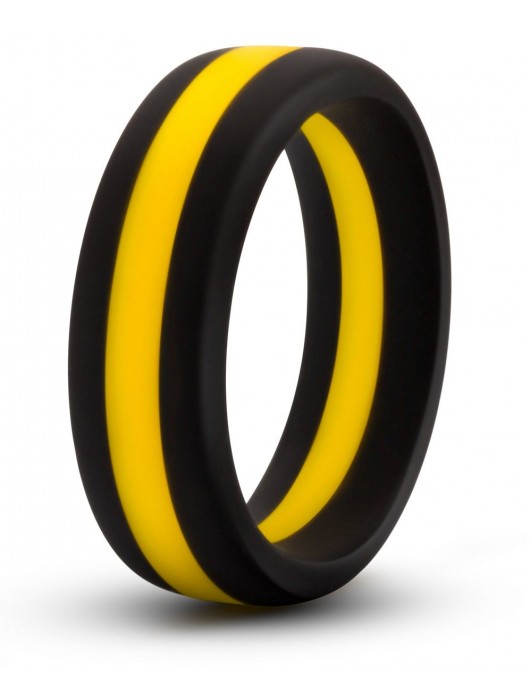 Черно-желтое силиконовое эрекционное кольцо Silicone Go Pro Cock Ring - Blush Novelties - в Нижневартовске купить с доставкой