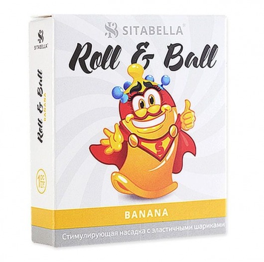 Стимулирующий презерватив-насадка Roll   Ball Banana - Sitabella - купить с доставкой в Нижневартовске