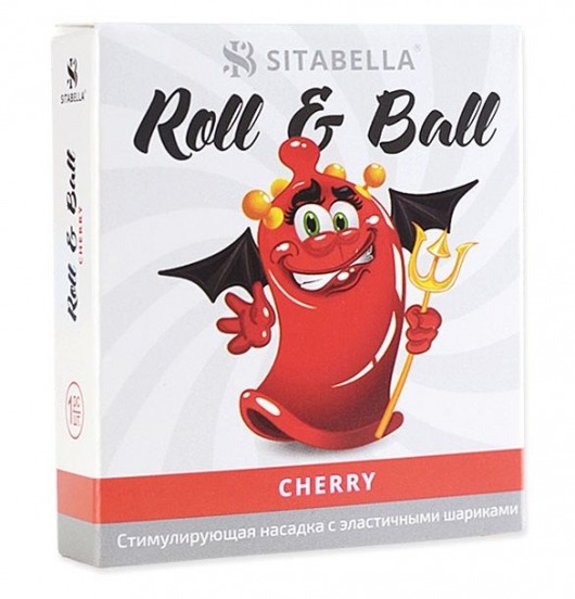 Стимулирующий презерватив-насадка Roll   Ball Cherry - Sitabella - купить с доставкой в Нижневартовске