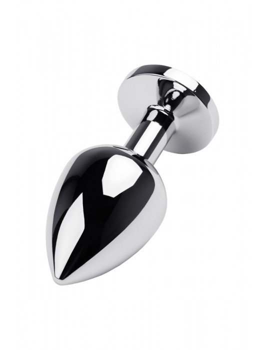 Серебристая коническая анальная пробка с красным кристаллом - 8 см. - ToyFa - купить с доставкой в Нижневартовске