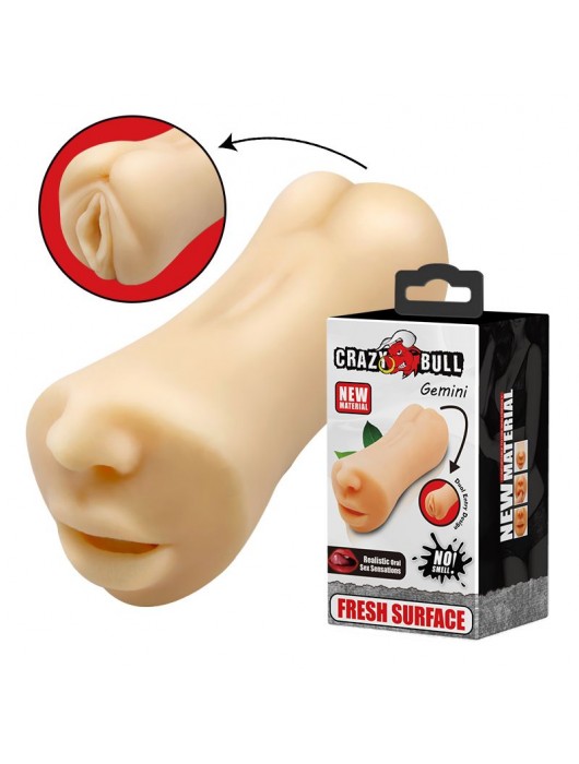 Двусторонний мастурбатор Gemini - ротик и вагина - Baile - в Нижневартовске купить с доставкой