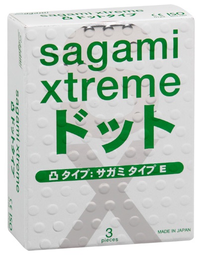 Презервативы Sagami Xtreme SUPER DOTS с точками - 3 шт. - Sagami - купить с доставкой в Нижневартовске