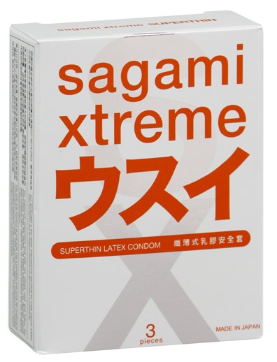 Ультратонкие презервативы Sagami Xtreme SUPERTHIN - 3 шт. - Sagami - купить с доставкой в Нижневартовске