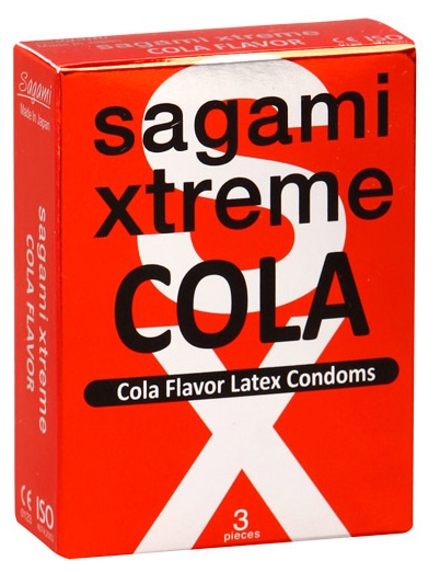 Ароматизированные презервативы Sagami Xtreme COLA - 3 шт. - Sagami - купить с доставкой в Нижневартовске