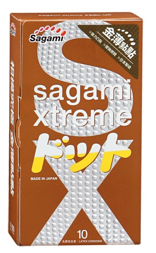 Презервативы Sagami Xtreme FEEL UP с точечной текстурой и линиями прилегания - 10 шт. - Sagami - купить с доставкой в Нижневартовске