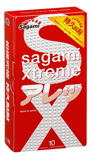 Утолщенные презервативы Sagami Xtreme Feel Long с точками - 10 шт. - Sagami - купить с доставкой в Нижневартовске
