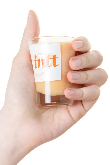 Массажная свеча для поцелуев Peach с ароматом персика - 30 гр. - INTT - купить с доставкой в Нижневартовске